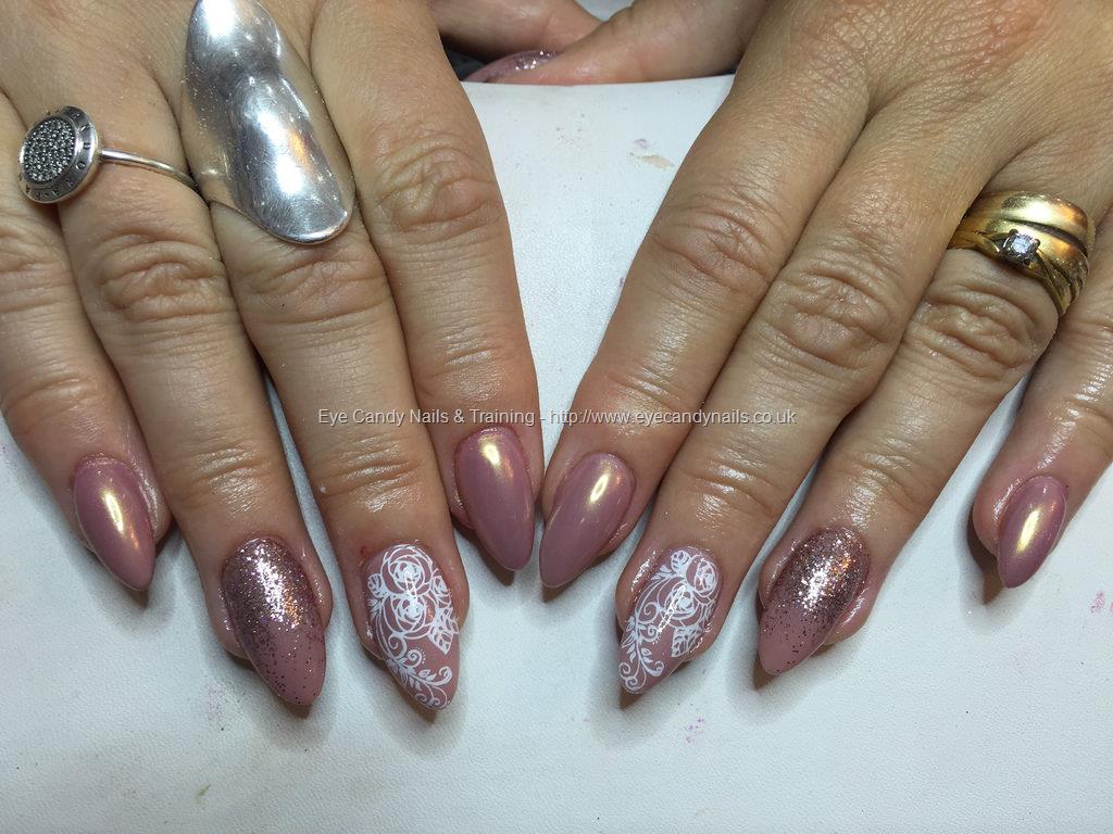 Dev Guy - Almond Acrylics With Nude-A-Tude Gel Polish, Rose Gold Chrome, Rose  Gold Glitter And Rose Nail Art. Nail Technician:Amy Mitchell on 5 November  2016 at 12:43